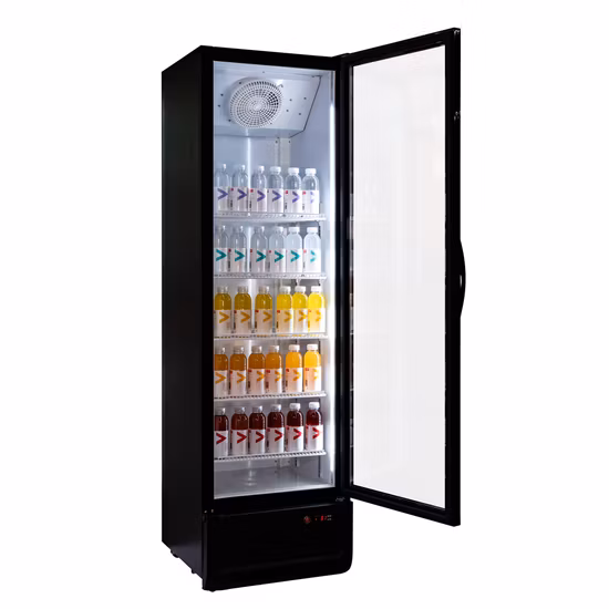388 Liters Single Door Upright Showcase, Upright Cooler, Glass Door Merchandiser Commercial Soft Drinks Upright Showcase Glass Door with Ce, ETL Certificate