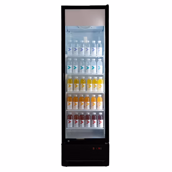 388 Liters Single Door Upright Showcase, Upright Cooler, Glass Door Merchandiser Commercial Soft Drinks Upright Showcase Glass Door with Ce, ETL Certificate